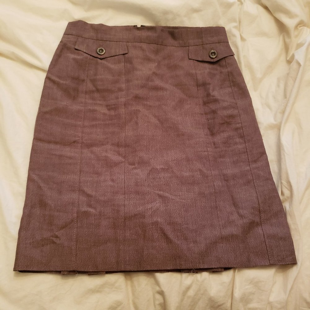 Brown Skirt with double back kick pleat